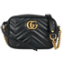 GG Marmont Mini Shoulder Bag, &pound;550, Handbags, Black, Leather, Front view